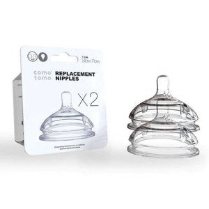 NEW Comotomo Replacement Silicone Nipples 1 Hole Slow Flow 0-3 months Infants!